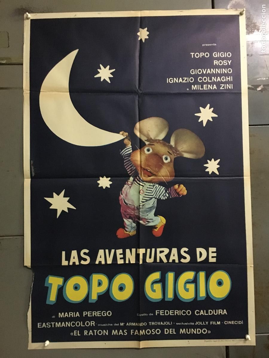 Cine: ODC C341 LAS AVENTURAS DE TOPO GIGIO ANIMACION POSTER ORIGINAL 70X100 ESTRENO