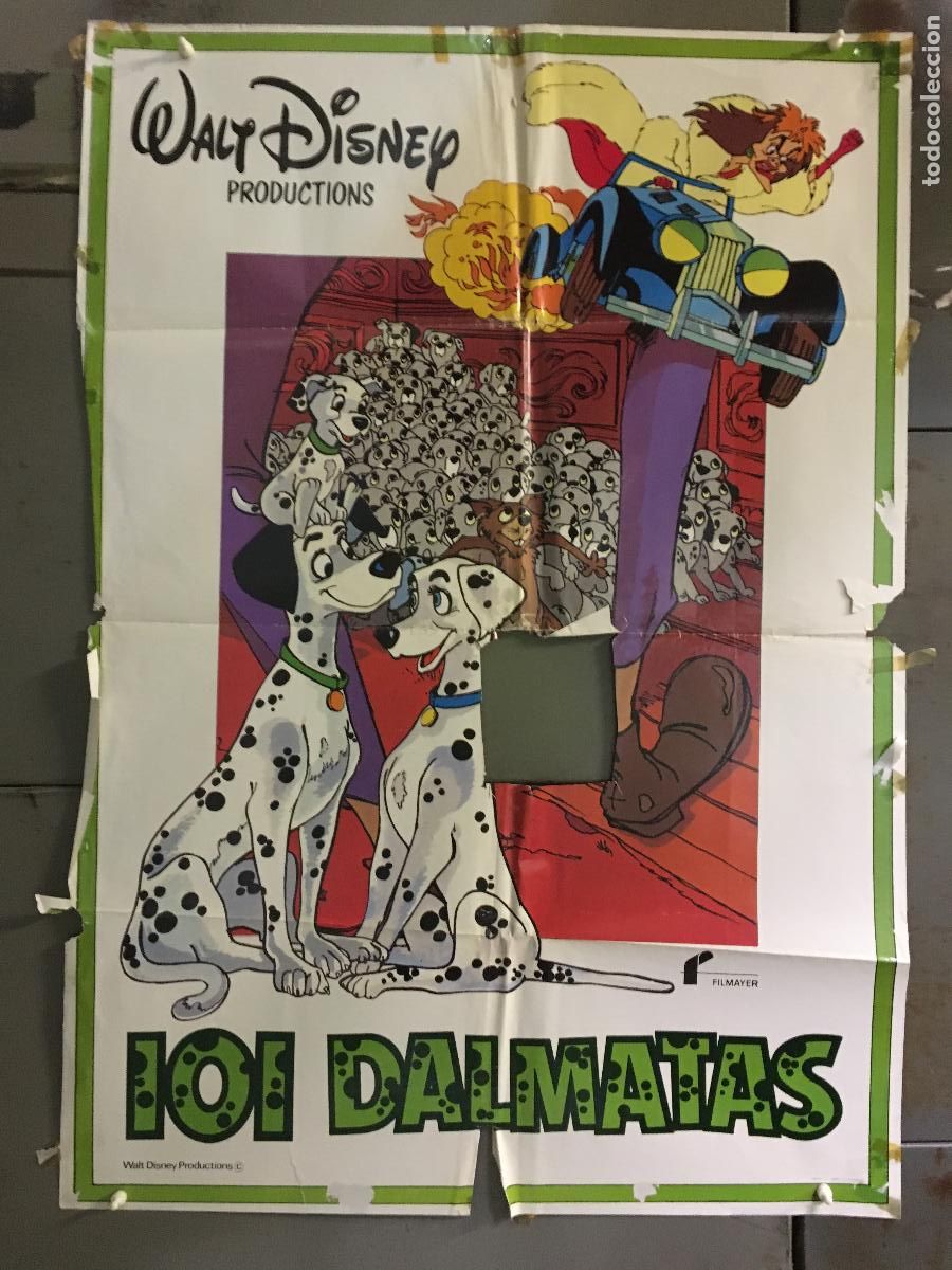 Cine: ODC C353 DALMATAS WALT DISNEY ANIMACION POSTER ORIGINAL 70X100 ESPA&Ntilde;OL R-81