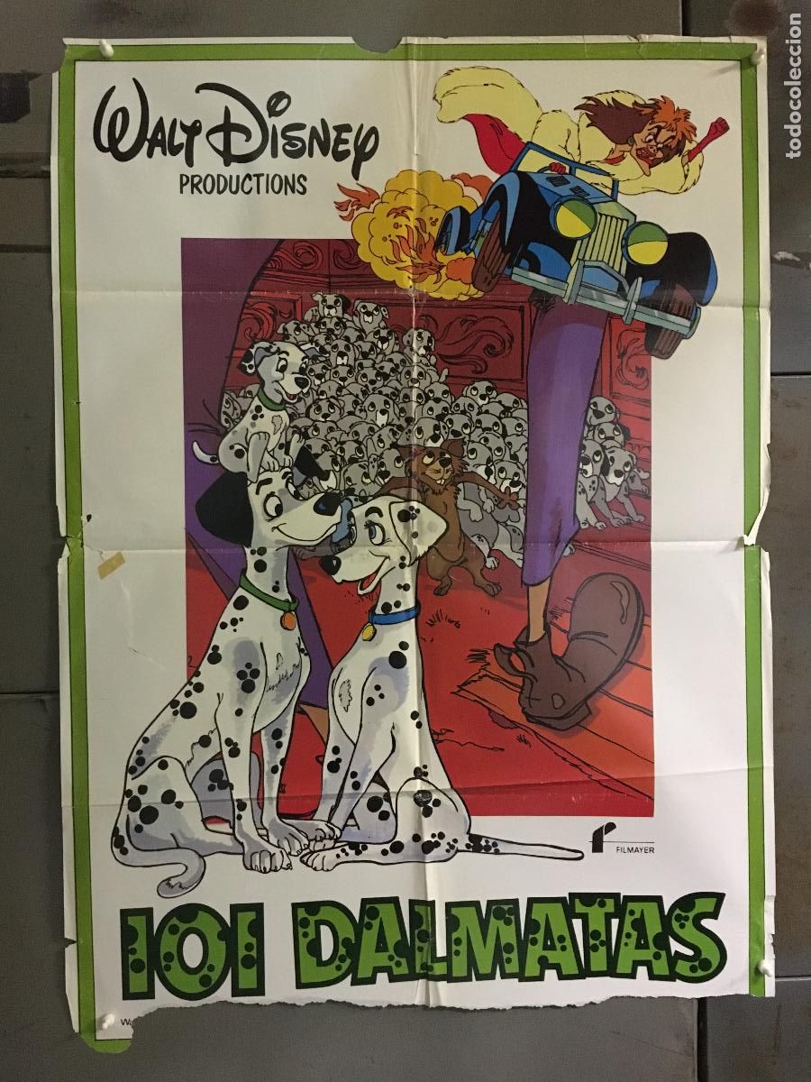 Cine: ODC C354 DALMATAS WALT DISNEY ANIMACION POSTER ORIGINAL 70X100 ESPA&Ntilde;OL R-81