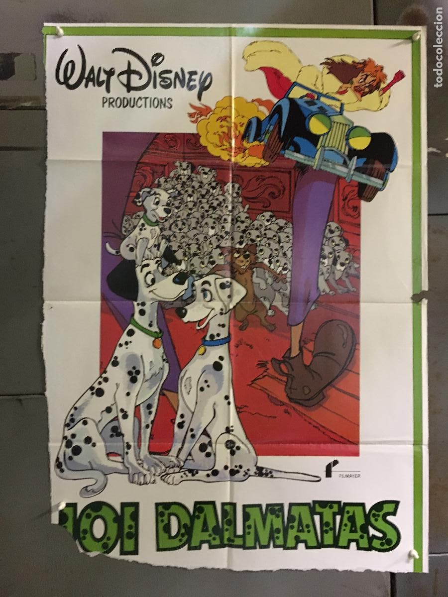 Cine: ODC C356 DALMATAS WALT DISNEY ANIMACION POSTER ORIGINAL 70X100 ESPA&Ntilde;OL R-81