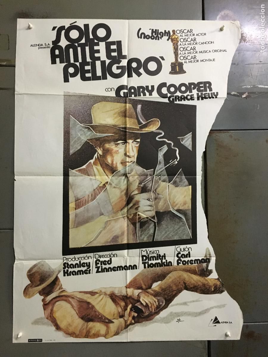 Cinema: ODC C365 SOLO ANTE EL PELIGRO GARY COOPER GRACE KELLY ZULUETA POSTER ORIGINAL 70X100 ESPA&Ntilde;OL R-79