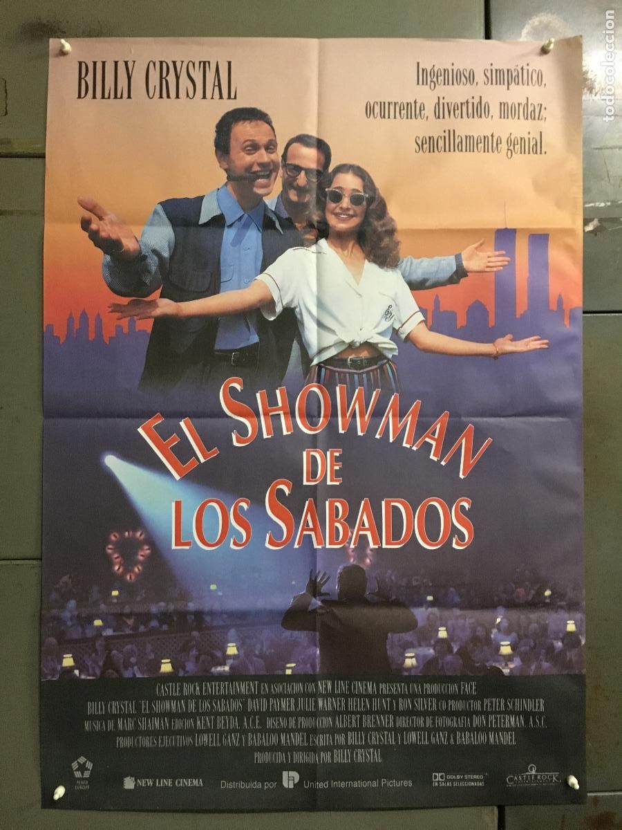 Cine: ODC C366 EL SHOWMAN DE LOS SABADOS BILLY CRYSTAL HELEN HUNT POSTER ORIGINAL 70X100 ESTRENO