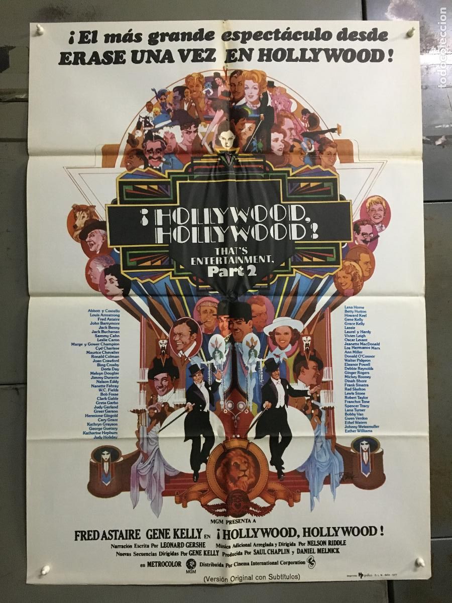 Cine: ODC C368 HOLLYWOOD HOLLYWOOD FRED ASTAIRE GENE KELLY BOB PEAK POSTER ORIGINAL 70X100 ESTRENO