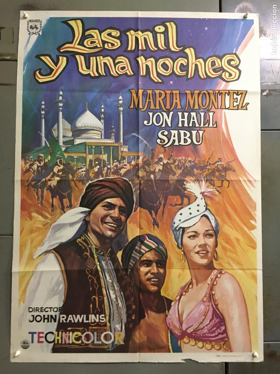 Cine: ODC C371 LAS MIL Y UNA NOCHES MARIA MONTEZ POSTER ORIGINAL 70X100 ESPA&Ntilde;OL R-75
