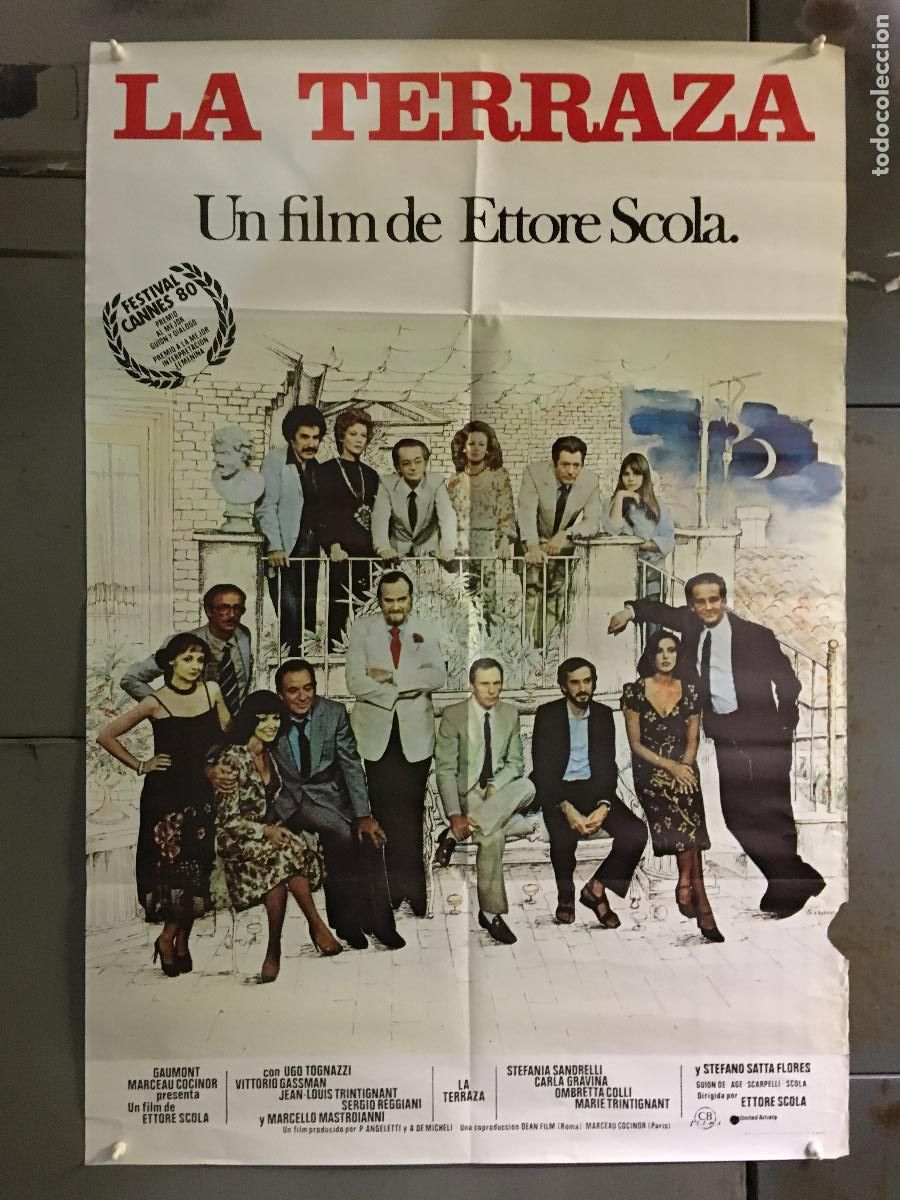 Cinema: ODC C375 LA TERRAZA ETTORE SCOLA UGO TOGNAZZI VITTORIO GASSMAN POSTER ORIGINAL 70X100 ESTRENO