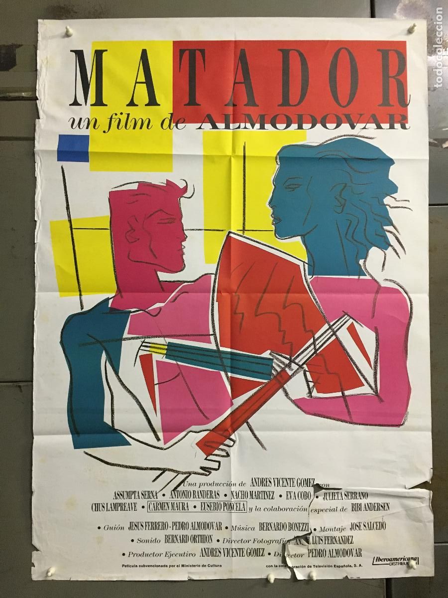 Cine: ODC C381 MATADOR PEDRO ALMODOVAR POSTER ORIGINAL 70X100 ESTRENO