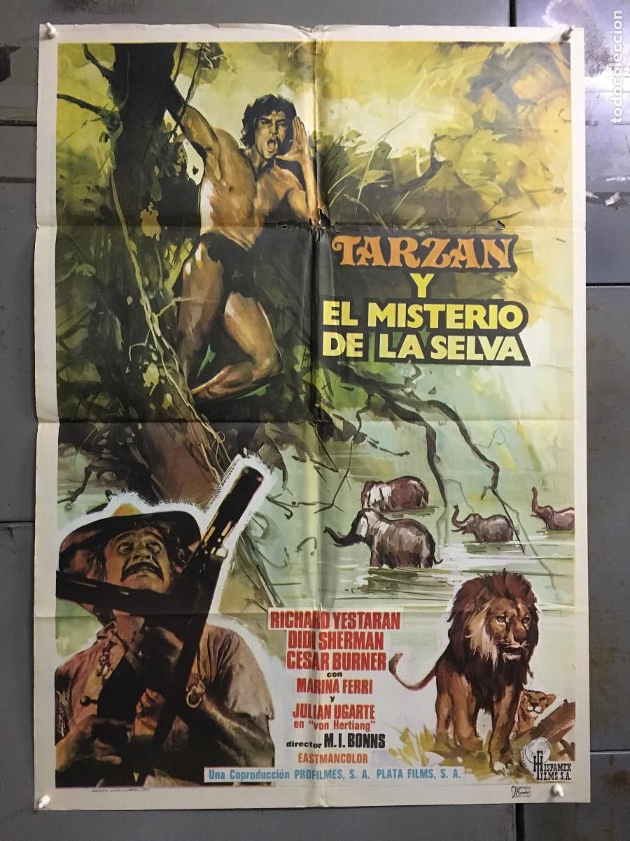 Cinema: ODC C382 TARZAN Y EL MISTERIO DE LA SELVA RICHARD YESTERAN POSTER ORIGINAL ESTRENO 70X100