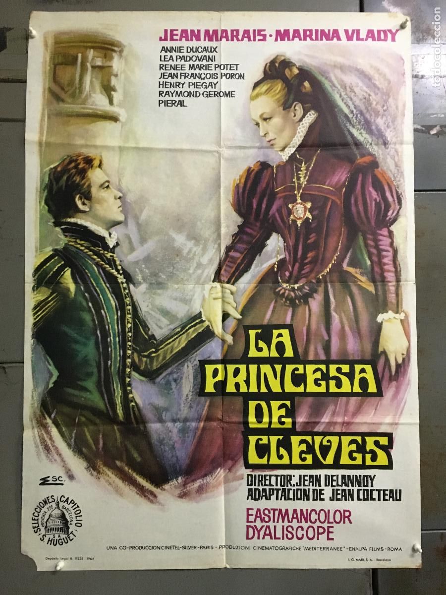 Cine: ODC C384 LA PRINCESA DE CLEVES JEAN MARAIS MARINA VLADY POSTER ORIGINAL 70X100 ESTRENO