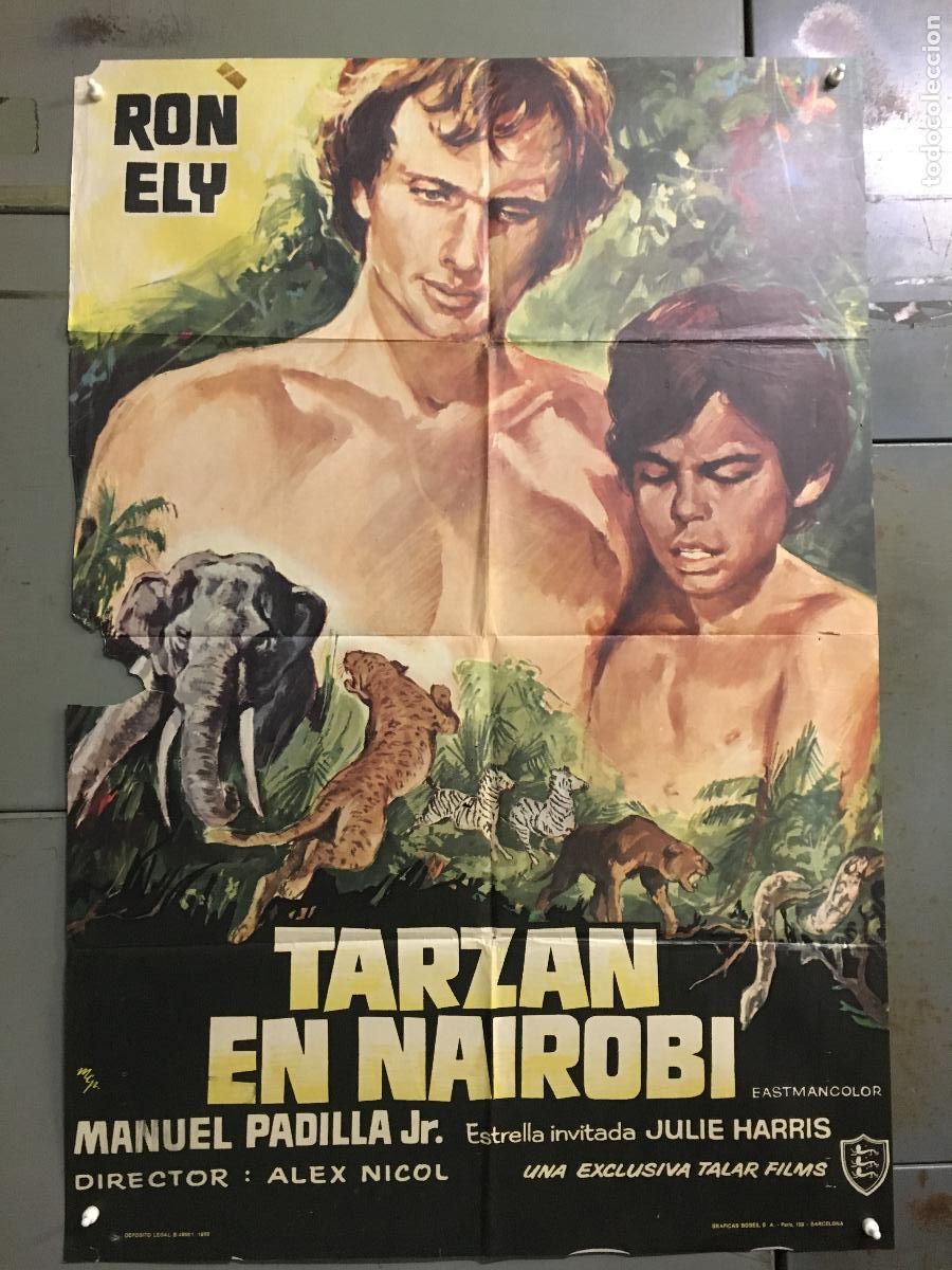 Cine: ODC C393 TARZAN EN NAIROBI RON ELY POSTER ORIGINAL 70X100 ESTRENO