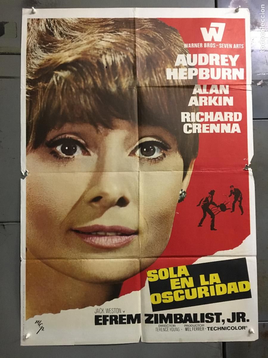 Cine: ODC C395 SOLA EN LA OSCURIDAD AUDREY HEPBURN POSTER ORIGINAL ESTRENO 70X100