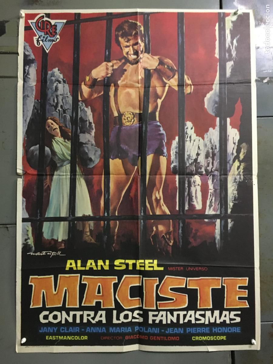 Cine: ODC C398 MACISTE CONTRA LOS FANTASMAS ALAN STEEL PEPLUM MARTI RIPOLL POSTER ORIGINAL 70X100 ESTRENO