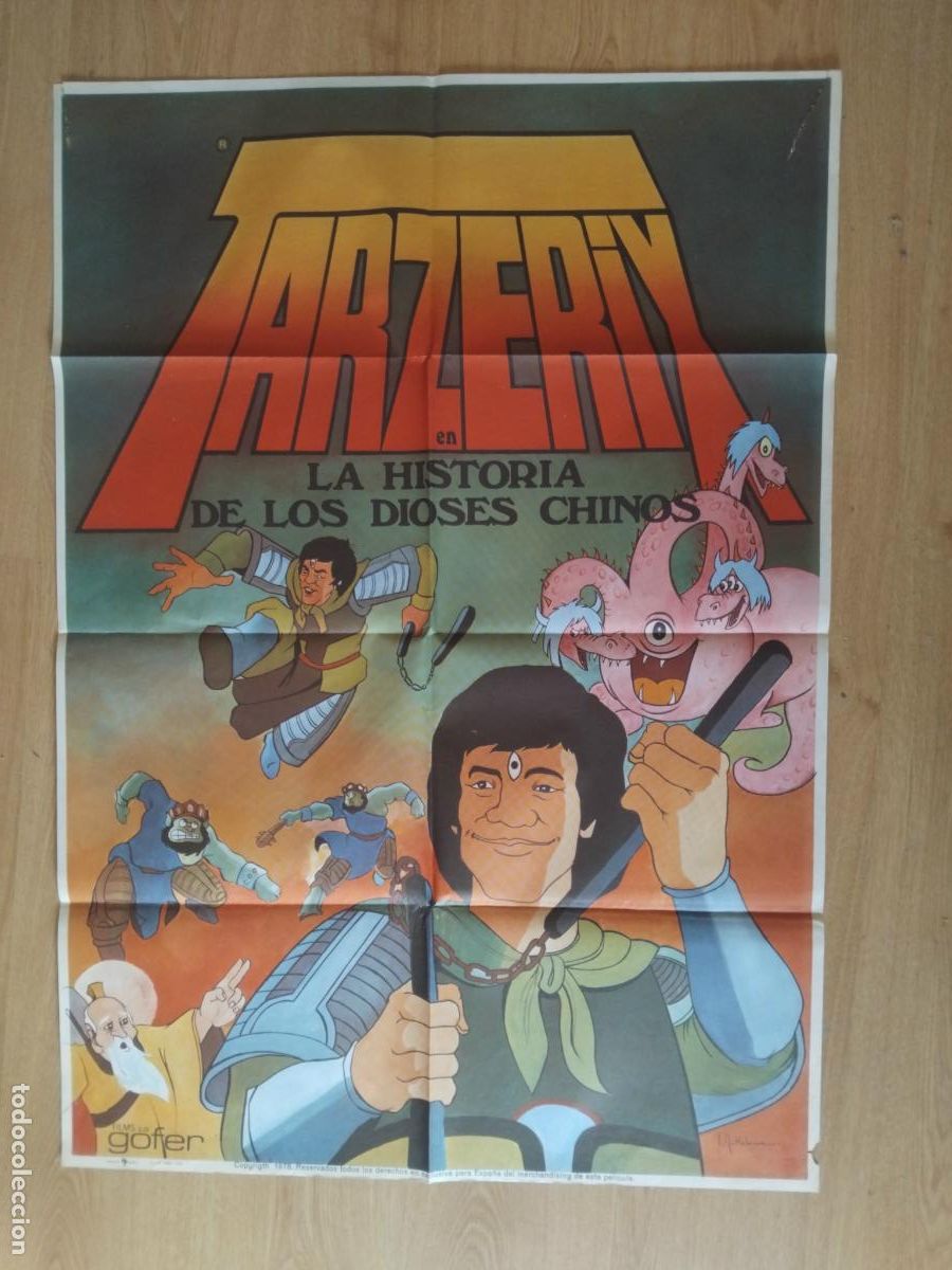 Cine: LA HISTORIA DE LOS DIOSES CHINOS CARTEL DE CINE POSTER. 100 X 70 CM.
