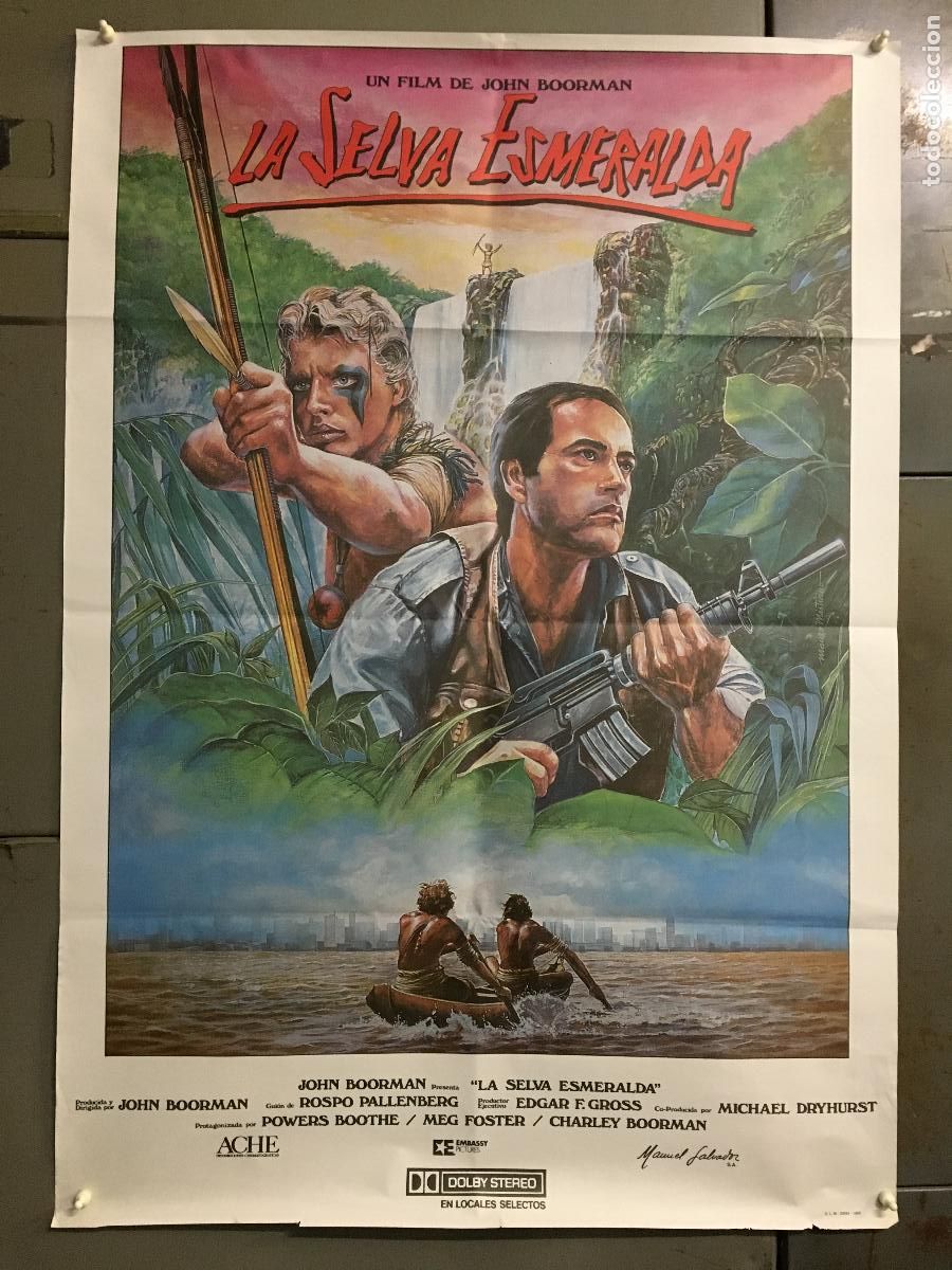 Cine: AEY45 LA SELVA ESMERALDA JOHN BOORMAN POWER BOOTHES POSTER ORIGINAL 70X100 ESTRENO h4
