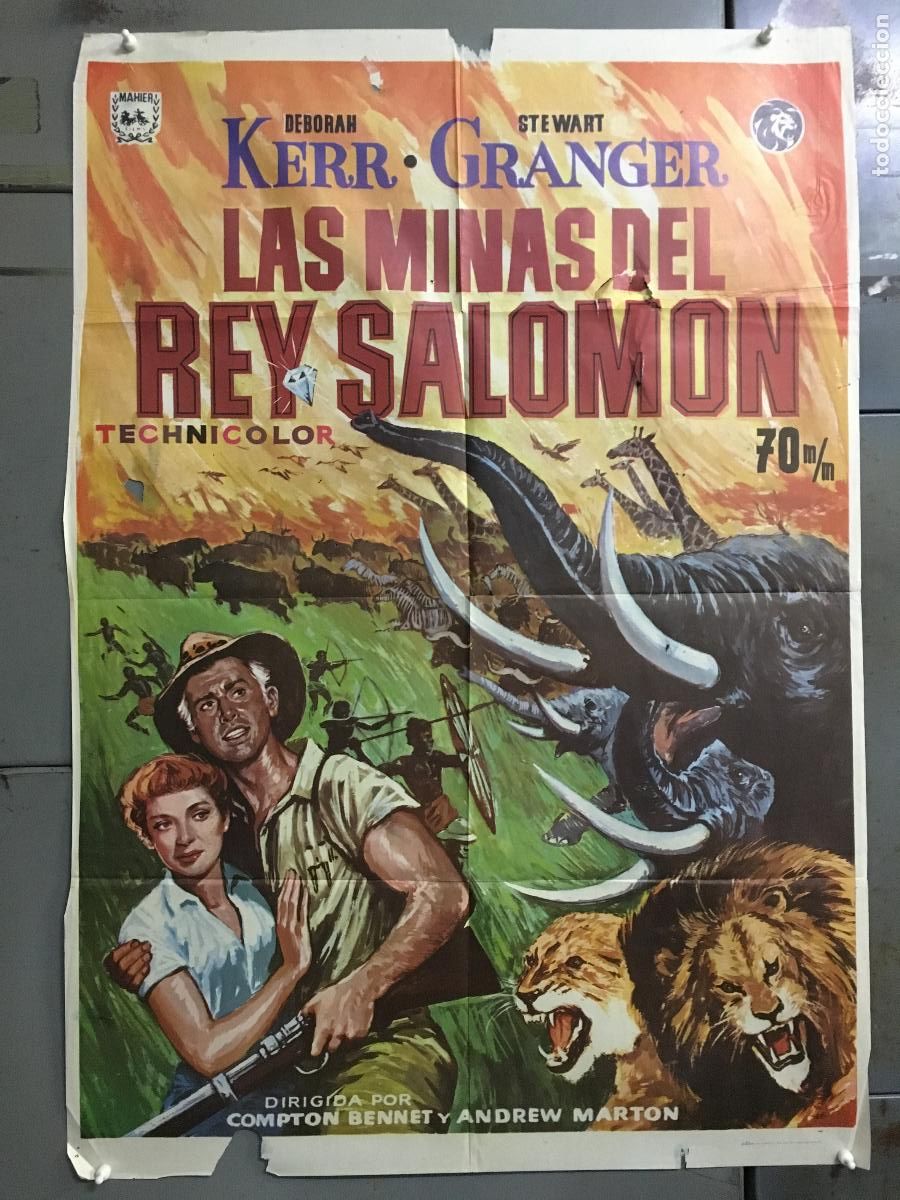 Cine: ODC C399 LAS MINAS DEL REY SALOMON STEWART GRANGER POSTER ORIGINAL ESPA&Ntilde;OL 70X100 R-73
