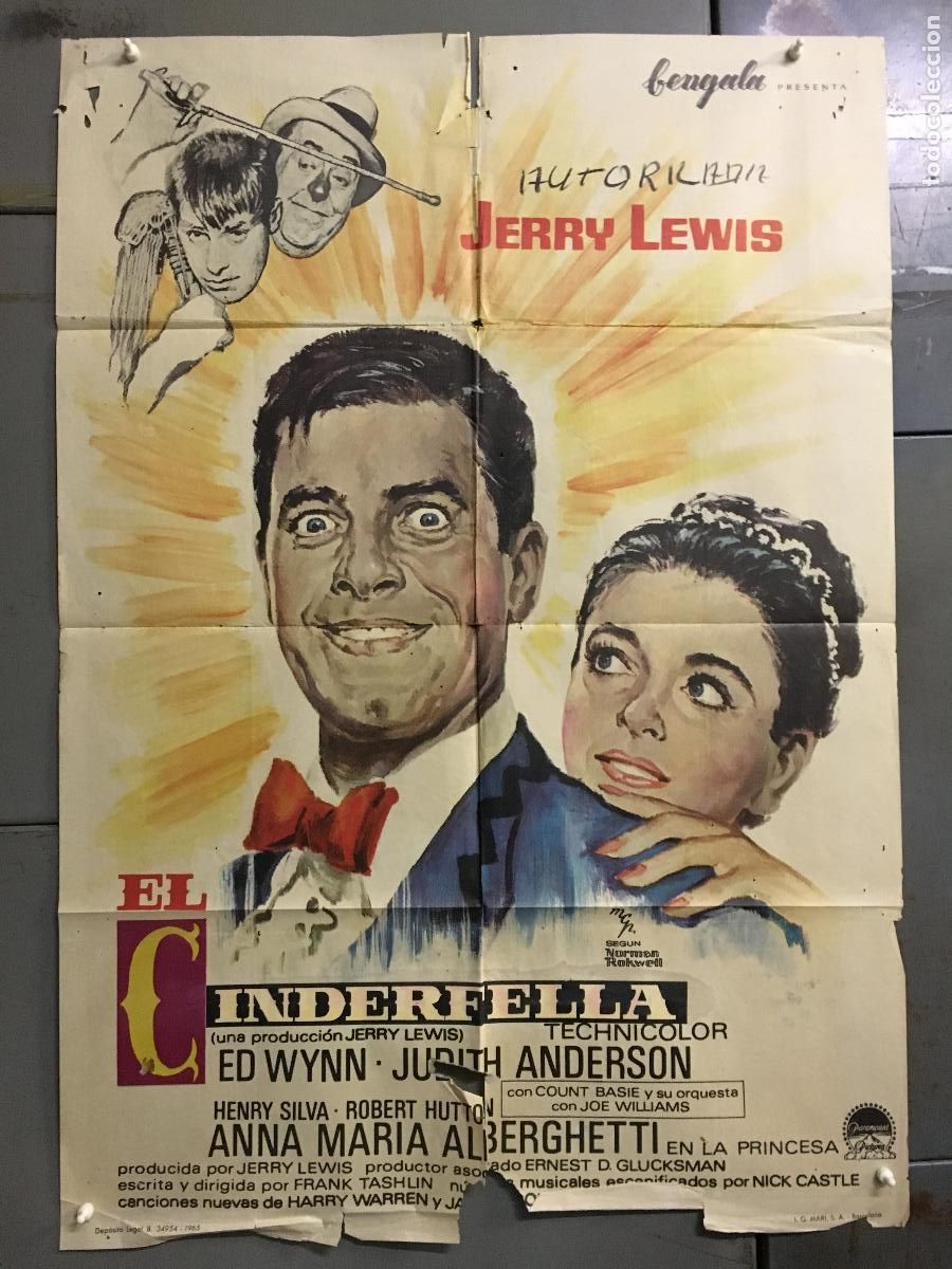 Cine: ODC C400 EL CENICIENTO CINDERFELLA JERRY LEWIS MCP POSTER ORIGINAL 70X100 ESTRENO