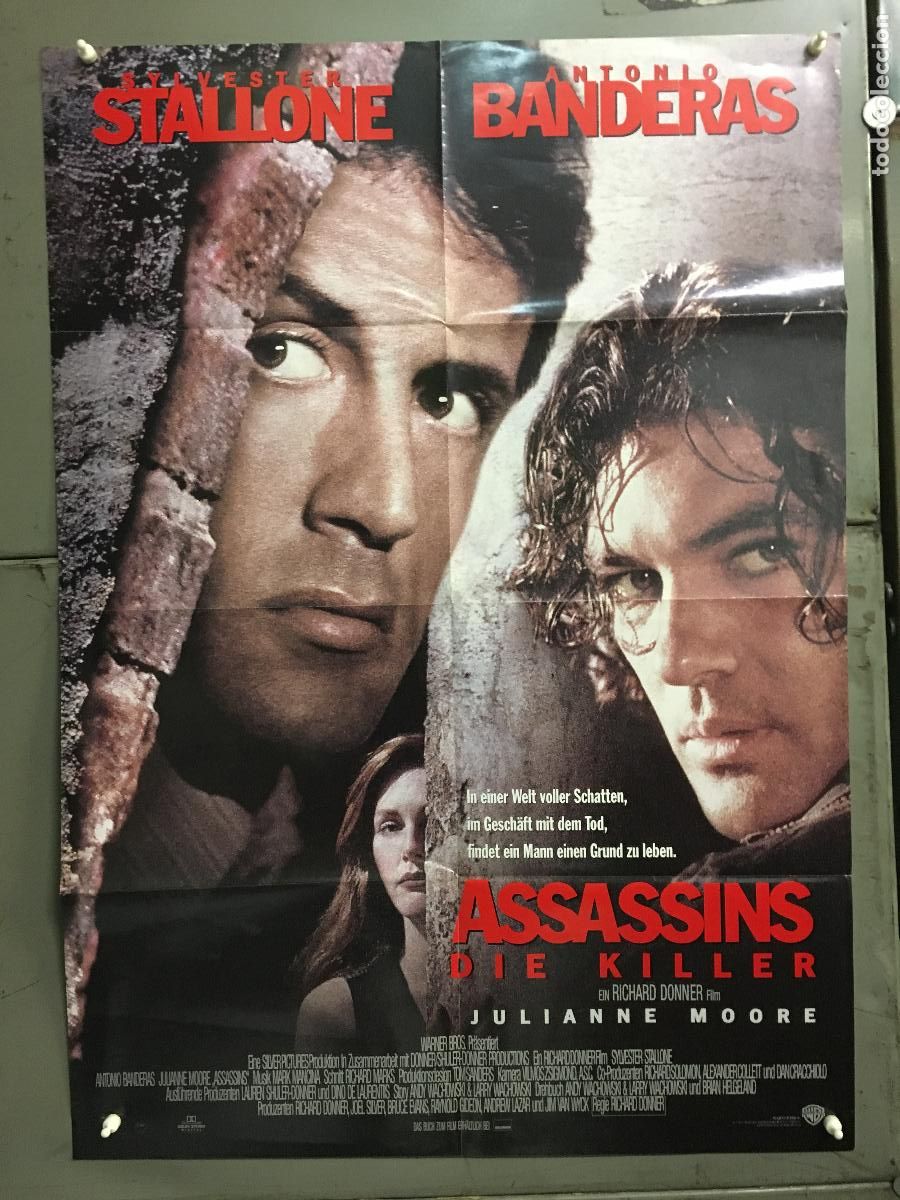 Cine: ODC C403 ASESINOS SYLVESTER STALLONE ANTONIO BANDERAS POSTER ORIGINAL ALEMAN 60X84