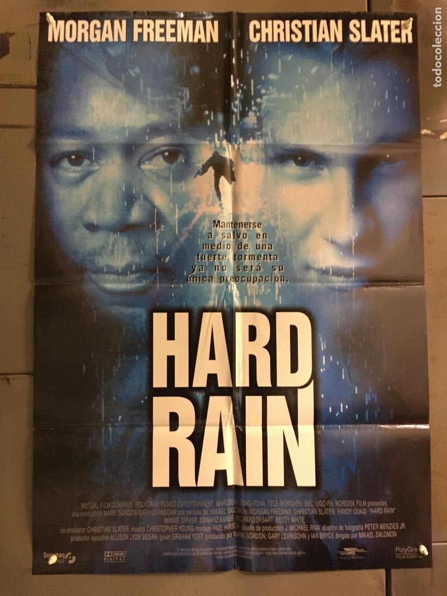 Cine: ODC C418 HARD RAIN MORGAN FREEMAN CHRISTIAN SLATER POSTER ORIGINAL 70X100 ESTRENO