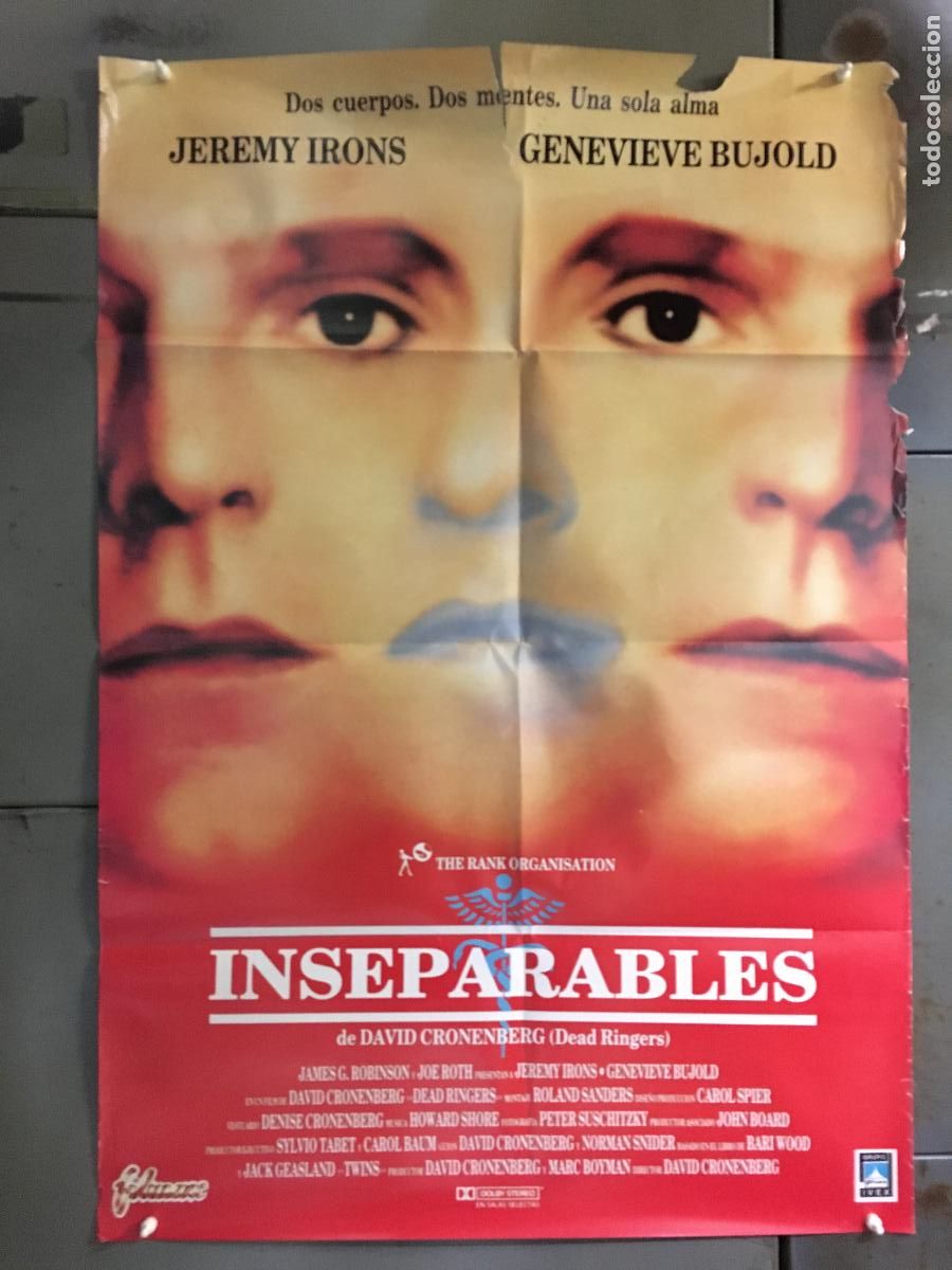 Cine: ODC C420 INSEPARABLES DAVID CRONENBERG JEREMY IRONS POSTER ORIGINAL ESTRENO 70X100