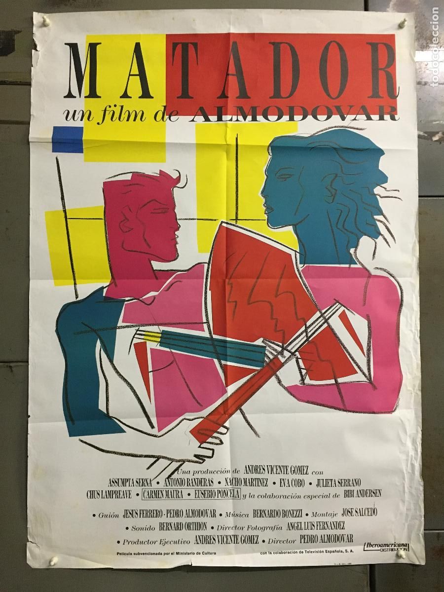Cine: ODC C421 MATADOR PEDRO ALMODOVAR POSTER ORIGINAL 70X100 ESTRENO