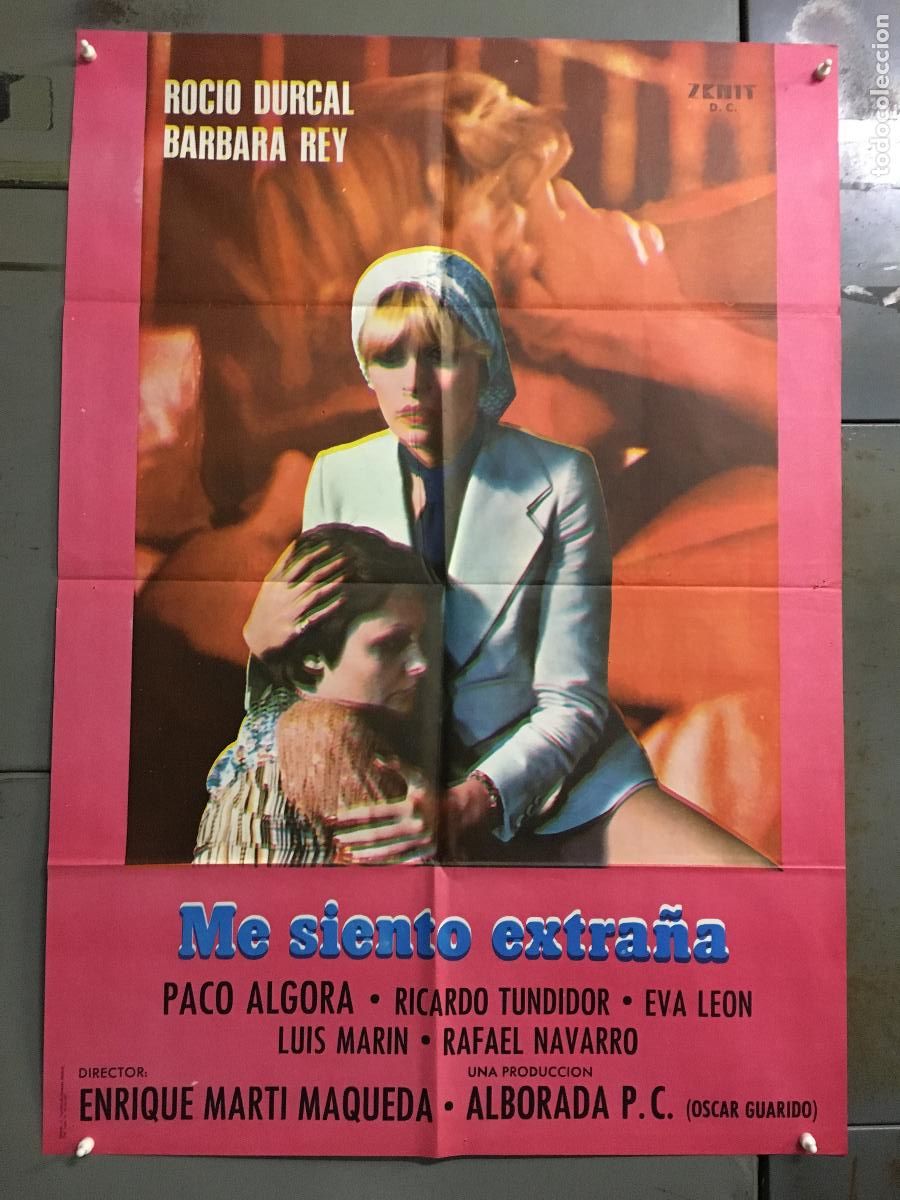 Cine: ODC C423 ME SIENTO EXTRA&Ntilde;A ROCIO DURCAL BARBARA REY LESBIAN POSTER ORIGINAL 70X100 ESTRENO