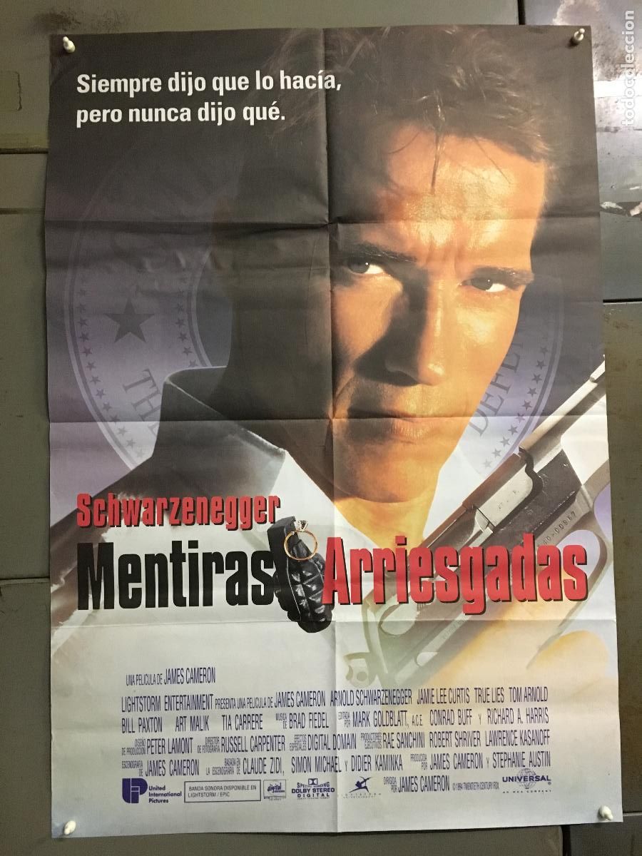 Cine: ODC C434 MENTIRAS ARRIESGADAS ARNOLD SCHWARZENEGGER JAMES CAMERON POSTER ORIGINAL 70X100 ESTRENO