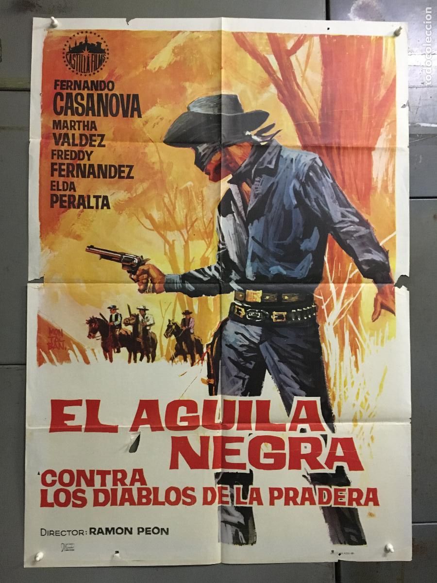 Cin&eacute;ma: ODC C455 EL AGUILA NEGRA CONTRA LOS DIABLOS DE LA PRADERA POSTER ORIGINAL 70X100 ESTRENO