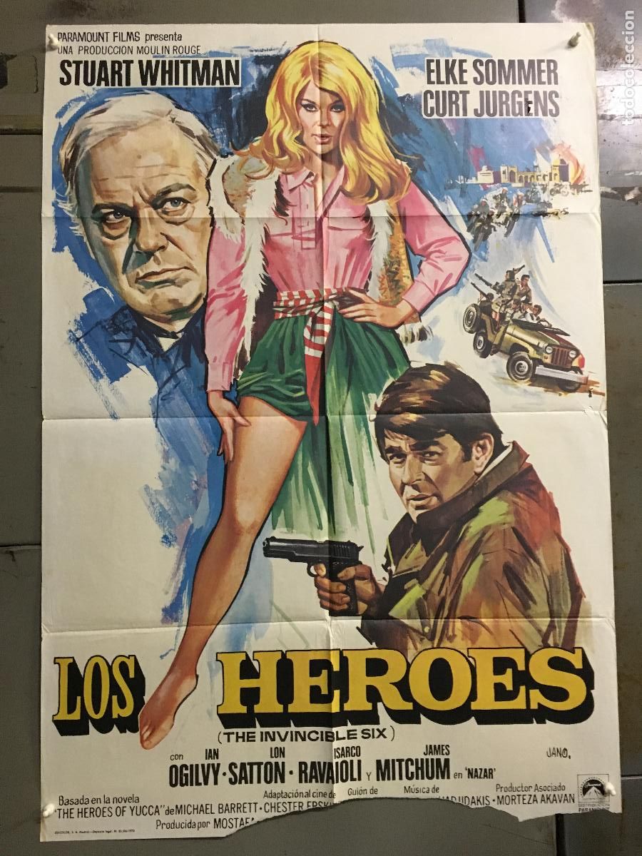 Cine: ODC C460 LOS HEROES ELKE SOMMER CURD JURGENS JANO POSTER ORIGINAL 70X100 ESTRENO