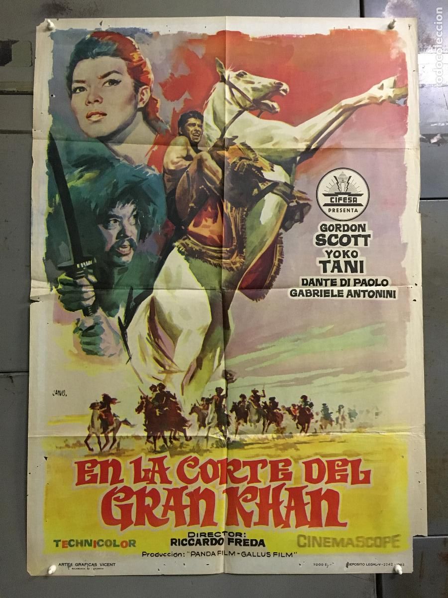 Cine: ODC C467 EN LA CORTE DEL GRAN KHAN GORDON SCOTT YOKO TANI CIFESA JANO POSTER ORIGINAL 70X100 ESTRENO