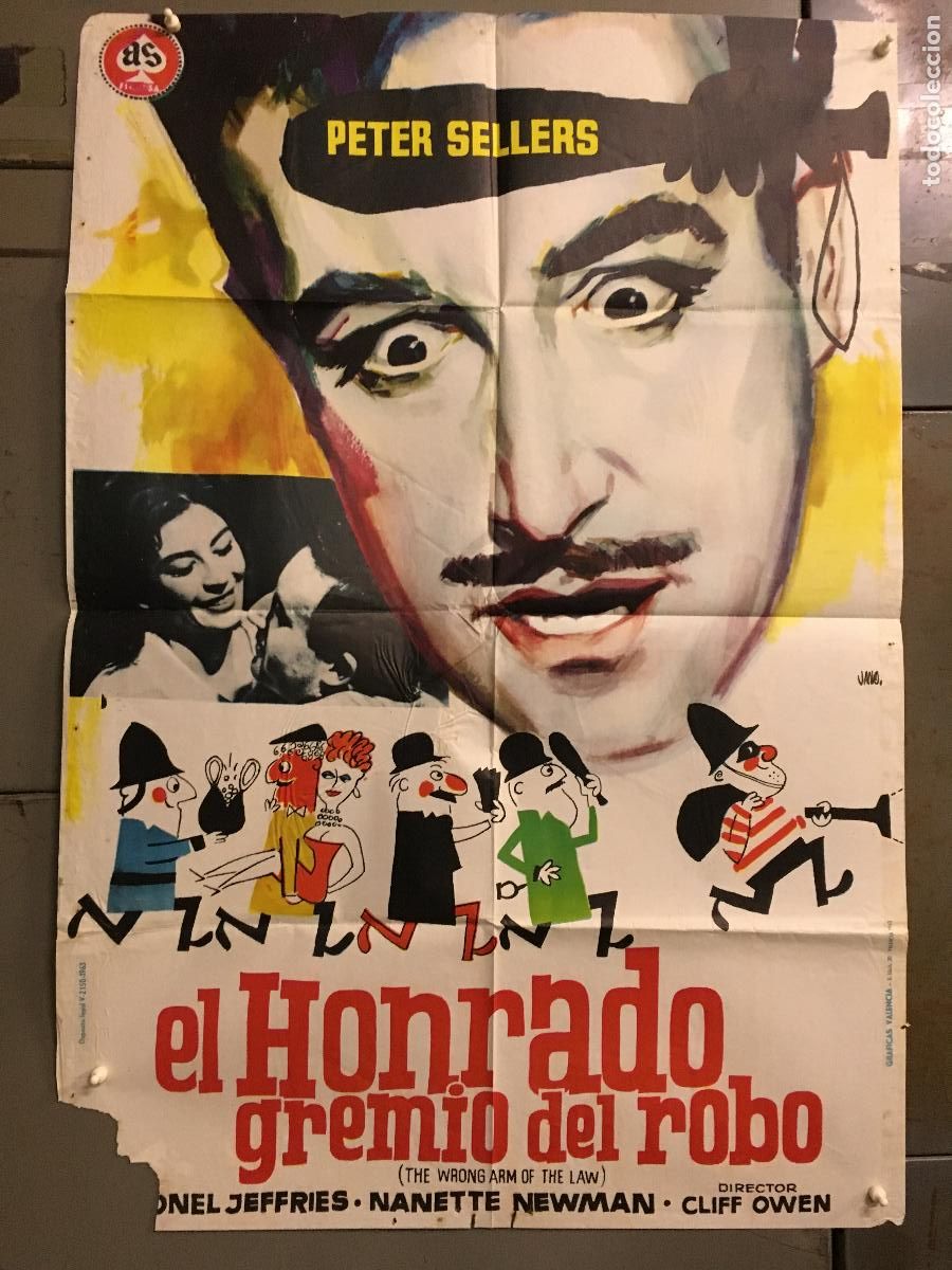 Cine: ODC C469 EL HONRADO GREMIO DEL ROBO PETER SELLERS POSTER ORIGINAL 70X100 ESTRENO