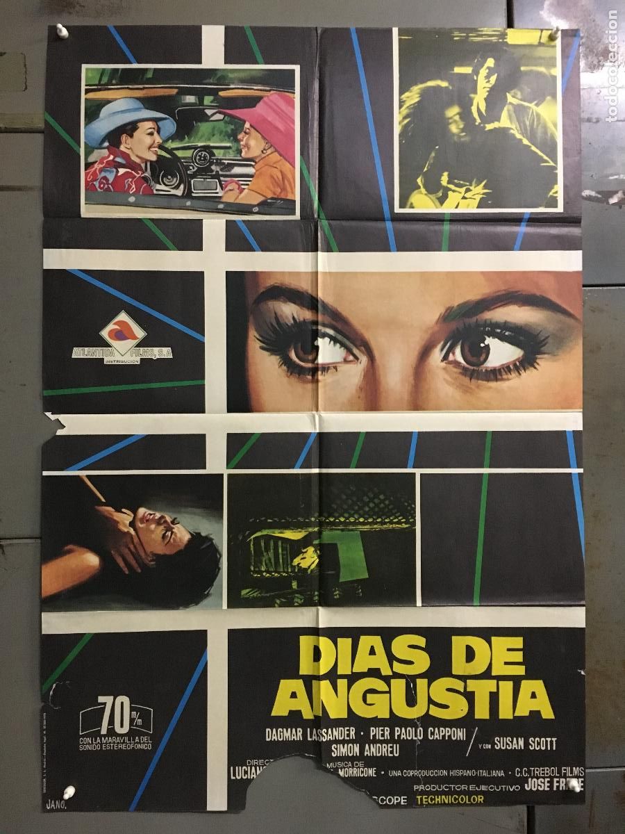 Kino: ODC C470 DIAS DE ANGUSTIA LUCIANO ERCOLI SUSAN SCOTT GIALLO POSTER ORIGINAL DEL ESTRENO 70X100