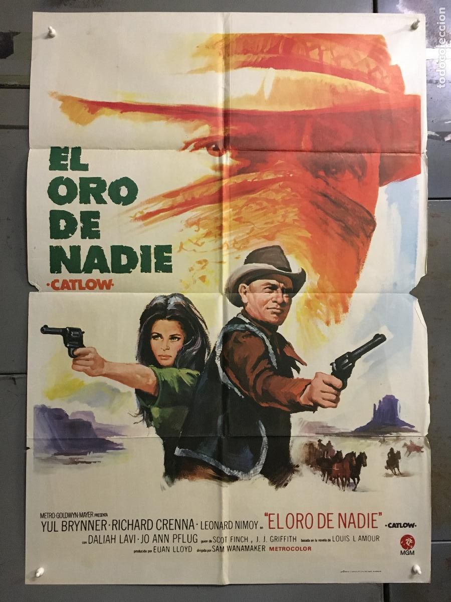 Cinema: ODC C474 EL ORO DE NADIE YUL BRYNNER RICHARD CRENNA LEONARD NIMOY POSTER ORIGINAL 70X100 ESTRENO