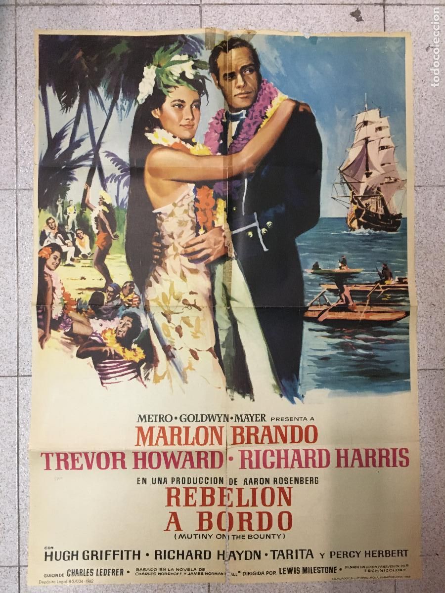 Cine: ODC C487 REBELION A BORDO MARLON BRANDO POSTER ORIGINAL 70X100 ESTRENO