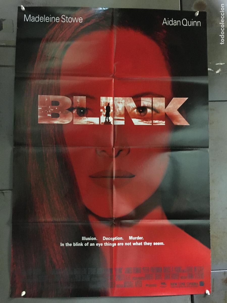 Cine: ODC C495 SOLA EN LA PENUMBRA blink MADELEINE STOWE AIDAN QUINN POSTER ORIGINAL AMERICANO 68x102
