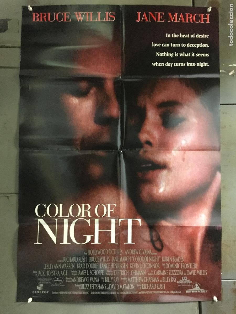 Cinema: ODC C500 EL COLOR DE LA NOCHE BRUCE WILLIS JANE MARCH POSTER ORIGINAL AMERICANO 68x102