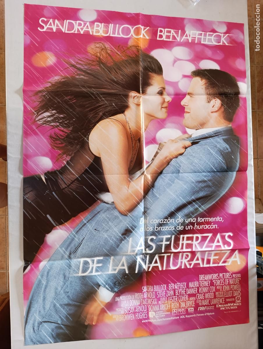 Cine: POSTER ORIGINAL LAS FUERZAS DE LA NATURALEZA - 97 X 68 CM - SANDRA BULLOCK (387)
