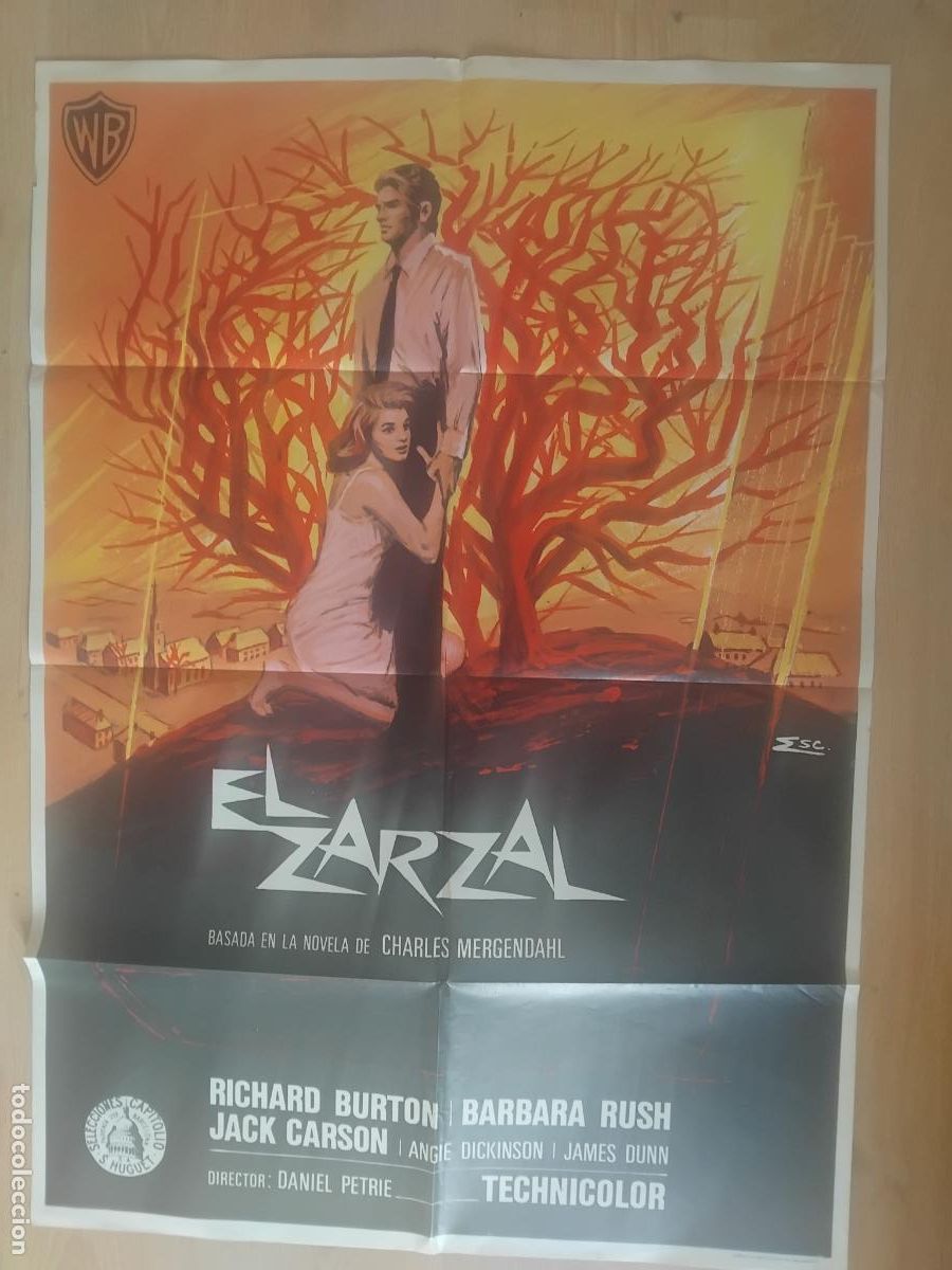 Cine: EL ZARZAL RICHARD BURTON ANGIE DICKINSON CARTEL DE CINE POSTER ORIGINAL. 100 X 70 CM.