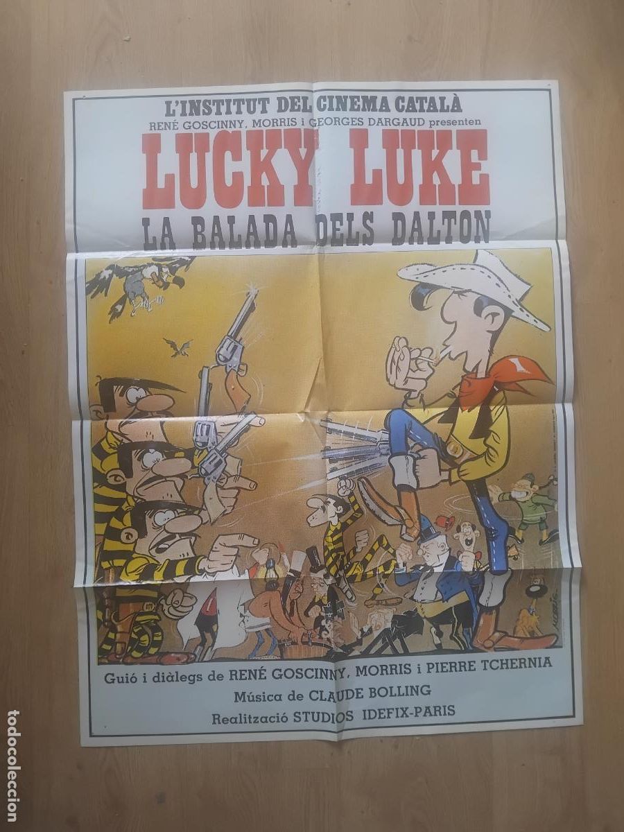 Cine: LUCKY LUKE. LA BALADA DELS DALTON. (EN CATALAN) CARTEL DE CINE POSTER ORIGINAL. 100 X 70 CM.