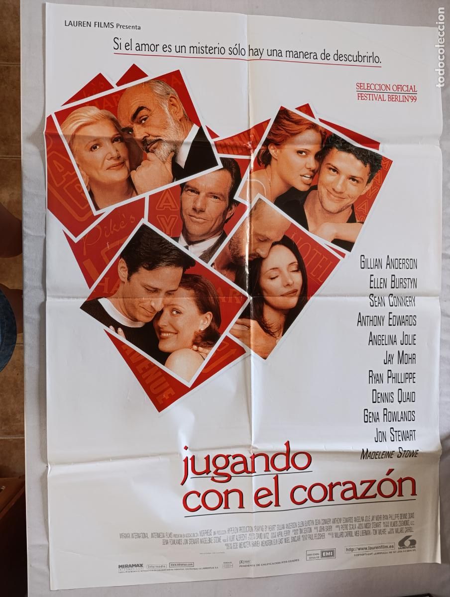 Cine: POSTER ORIGINAL JUGANDO CON EL CORAZON - 97 X 68 CM - SEAN CONNERY, ANGELINA JOLIE (385)