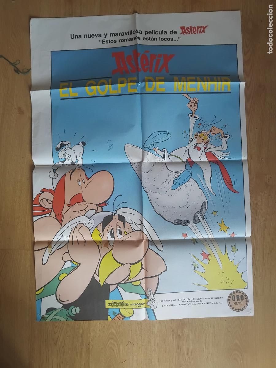 Cine: ASTERIX Y EL GOLPE DEL MENHIR. CARTEL DE CINE POSTER ORIGINAL. 100 X 70 CM.