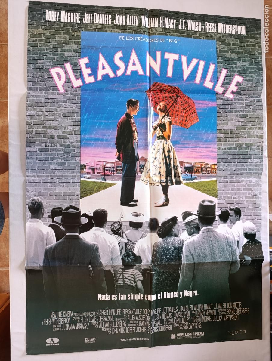 Cine: POSTER ORIGINAL PLEASANTVILLE - 97 X 68 CM - TOBEY MAGUIRE (387)