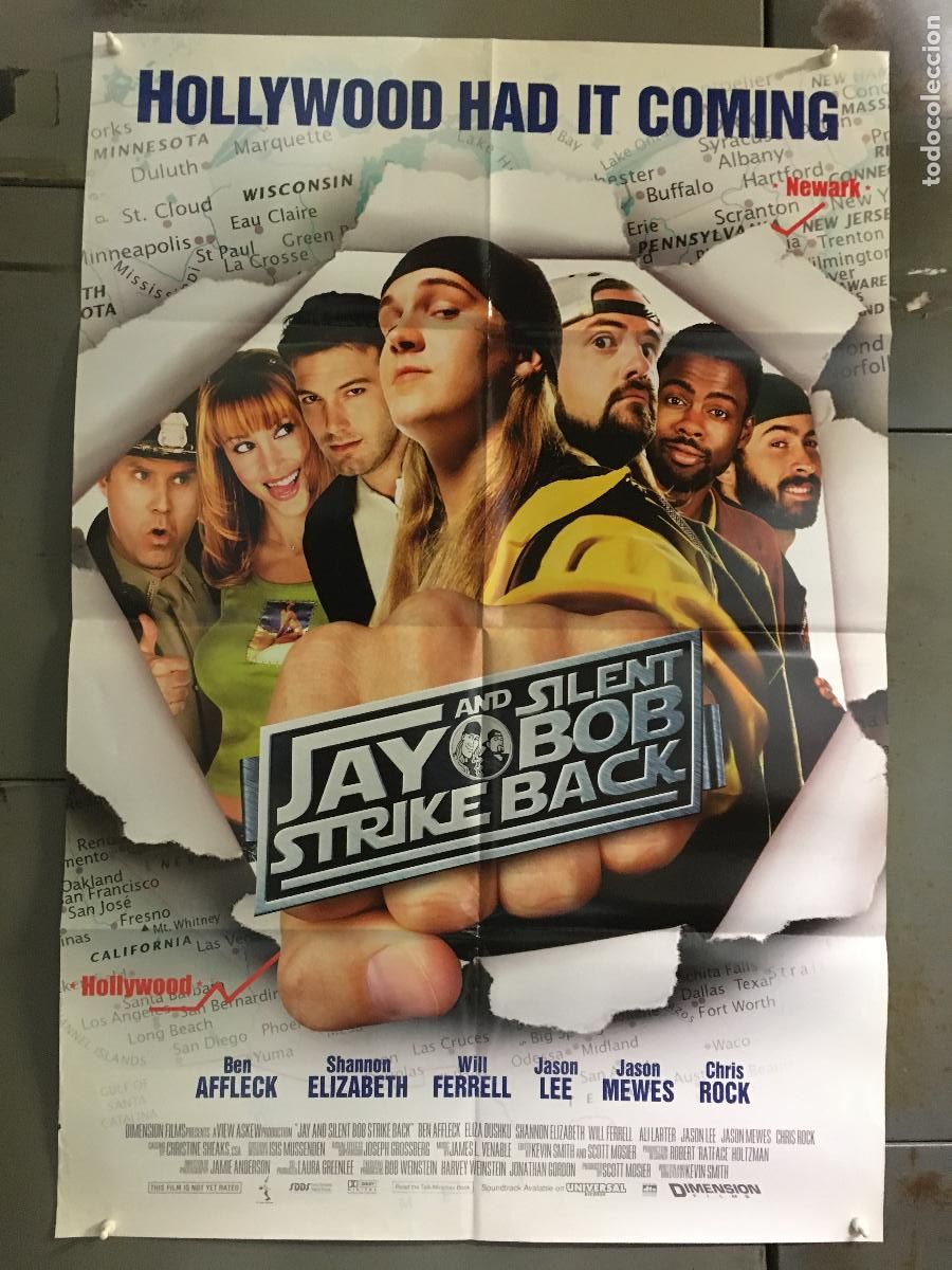 Cine: ODC C523 JAY Y BOB SILENCIOSO CONTRAATACAN KEVIN SMITH BEN AFFLECK POSTER ORIGINAL AMERICANO 68x102