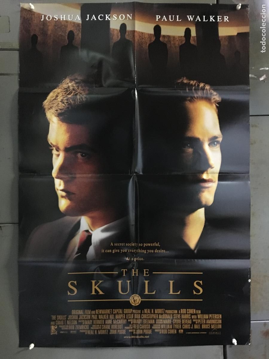 Cinema: ODC C528 THE SKULLS SOCIEDAD SECRETA JOSHUA JACKSON PAUL WALKER POSTER ORIGINAL AMERICANO 68x102
