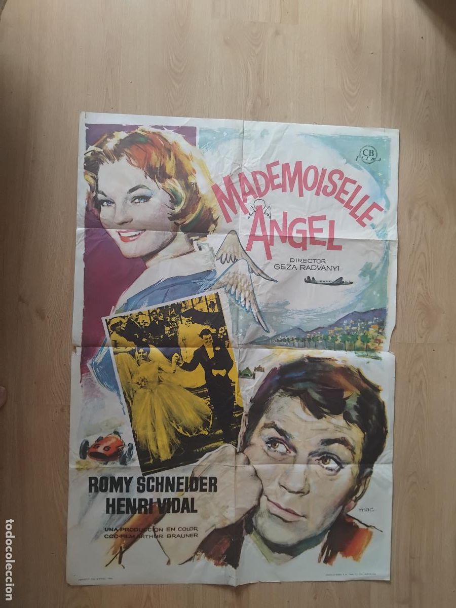 Cine: MADEMOISELLE ANGEL ROMY SCHNEIDER .CARTEL DE CINE POSTER ORIGINAL. 100 X 70 CM.