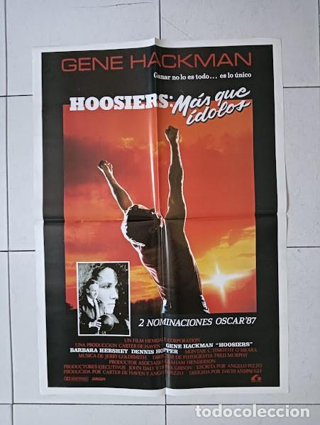 Cine: VKD 2370 HOOSIERS MAS QUE IDOLOS BALONCESTO BARBARA HERSHEY GENE HACKMAN POSTER ORIG ESTRENO 50X70