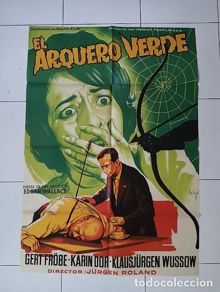 Cine: VKD 2373 EL ARQUERO VERDE EDGAR WALLACE SOLIGO POSTER ORIGINAL 70X100 ESTRENO LITOGRAFIA