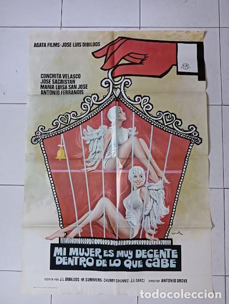 Cine: VKD 2375 MI MUJER ES MUY DECENTE... CONCHA VELASCO MATAIX POSTER ORIGINAL 70X100 ESTRENO