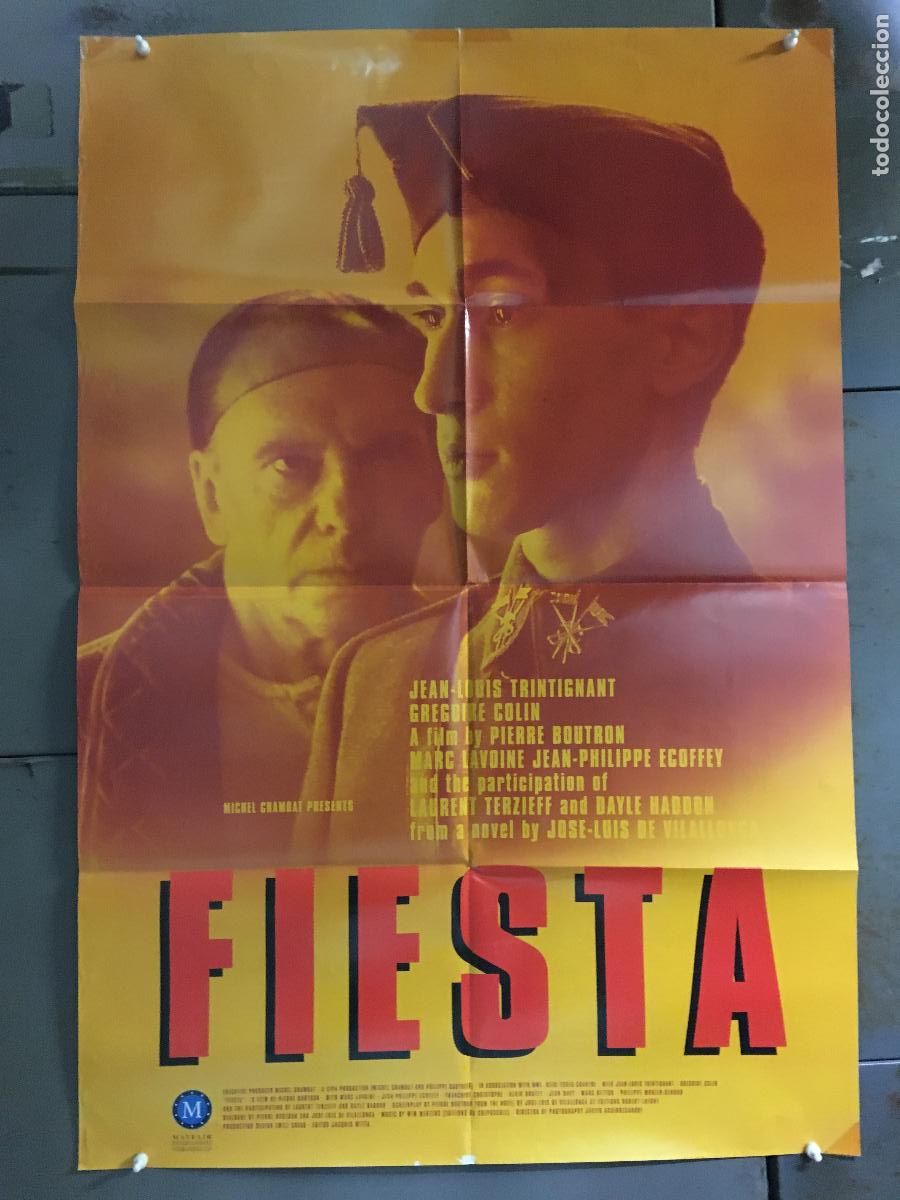 Kino: ODC C541 FIESTA TRINTIGNANT JOSE LUIS DE VILLALONGA GUERRA CIVIL POSTER ORIGINAL AMERICANO 68x102