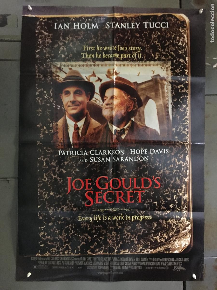Cine: ODC C545 EL SECRETO DE JOE GOULD IAN HOLM STANLEY TUCCI POSTER ORIGINAL AMERICANO 68x102