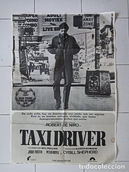 Cine: VKD 2386 TAXI DRIVER ROBERT DE NIRO MARTIN SCORSESE POSTER ORIGINAL 70X100 ESTRENO