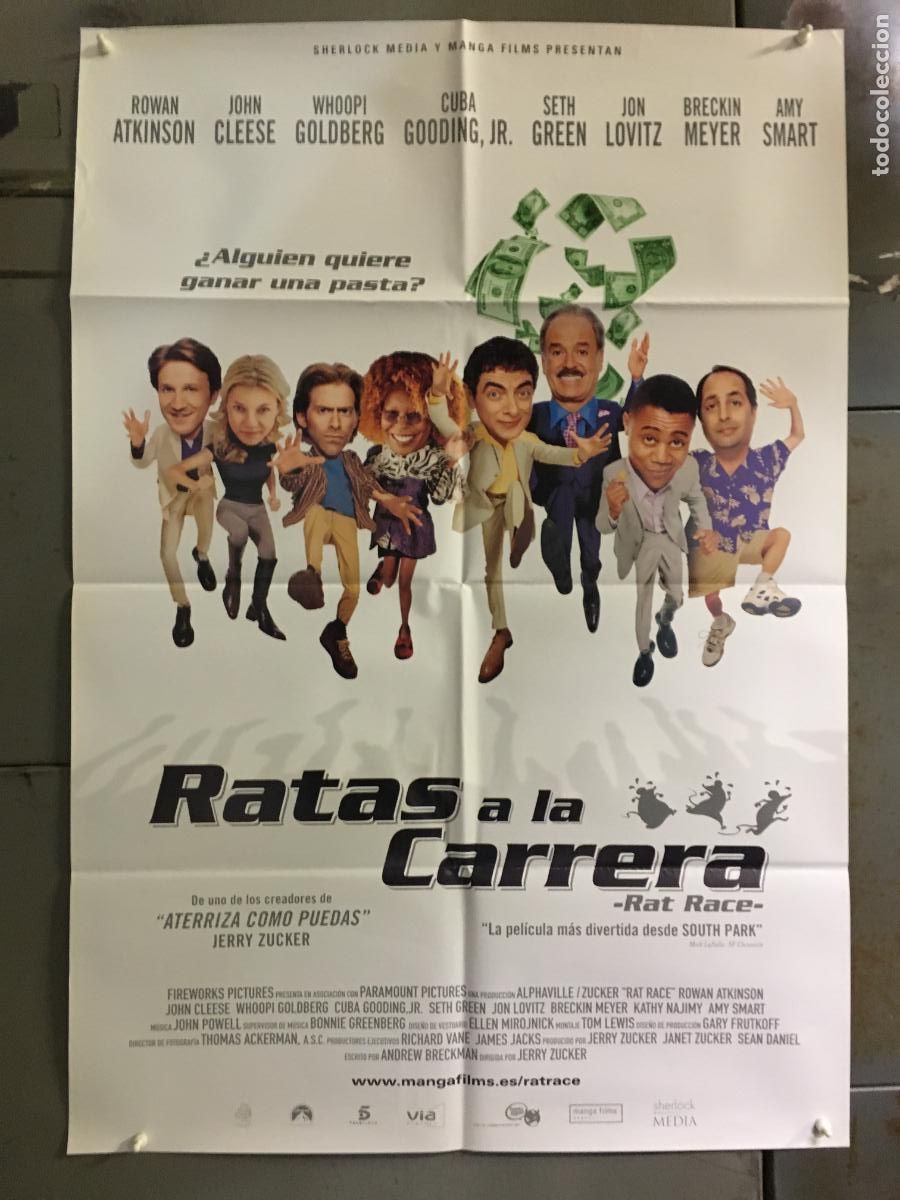 Cine: AFL57 RATAS A LA CARRERA JOHN CLEESE WHOOPI GOLDBERG POSTER ORIGINAL 70X100 ESTRENOR-86